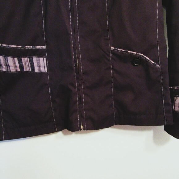 CONVICTION SPORT ladies Jacket with Zipper, Black with Colour Trimmings - Picture 3 of 6